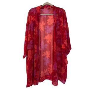 VICTORIAS SECRET WOMEN'S SHEER ROBE OVERSIZED ONE SIZE RED